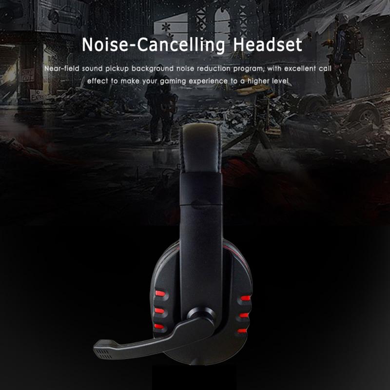 3.5mm Gaming Headphones Adjustable Deep Bass Stereo PC Gamer Over Ear Wired Headset With Mic For PS4 Xbox One PC Smartphone