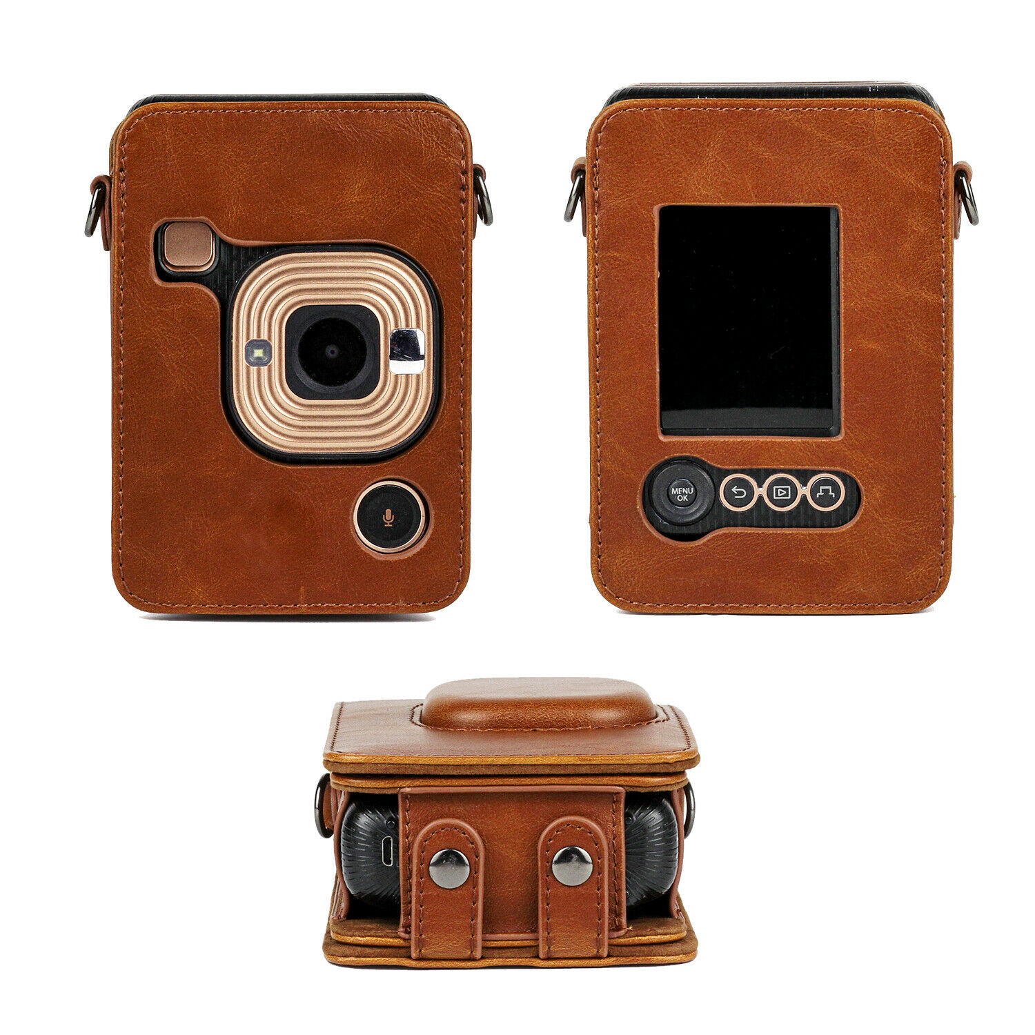 Für Fujifilm Instax Mini Liplay Hybird sofortig Film Kamera Tasche fallen PU Leder retro Schwarz Braun Weiß Tragen Abdeckung Schulter Taschen