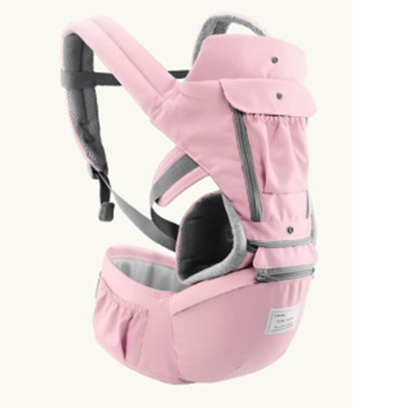 Portabebés, asiento de cintura para bebé, cinturón de seguridad de cadera para bebé, correa de hombro ajustable multifuncional, asiento de cintura cálido transpirable antideslizante: pink