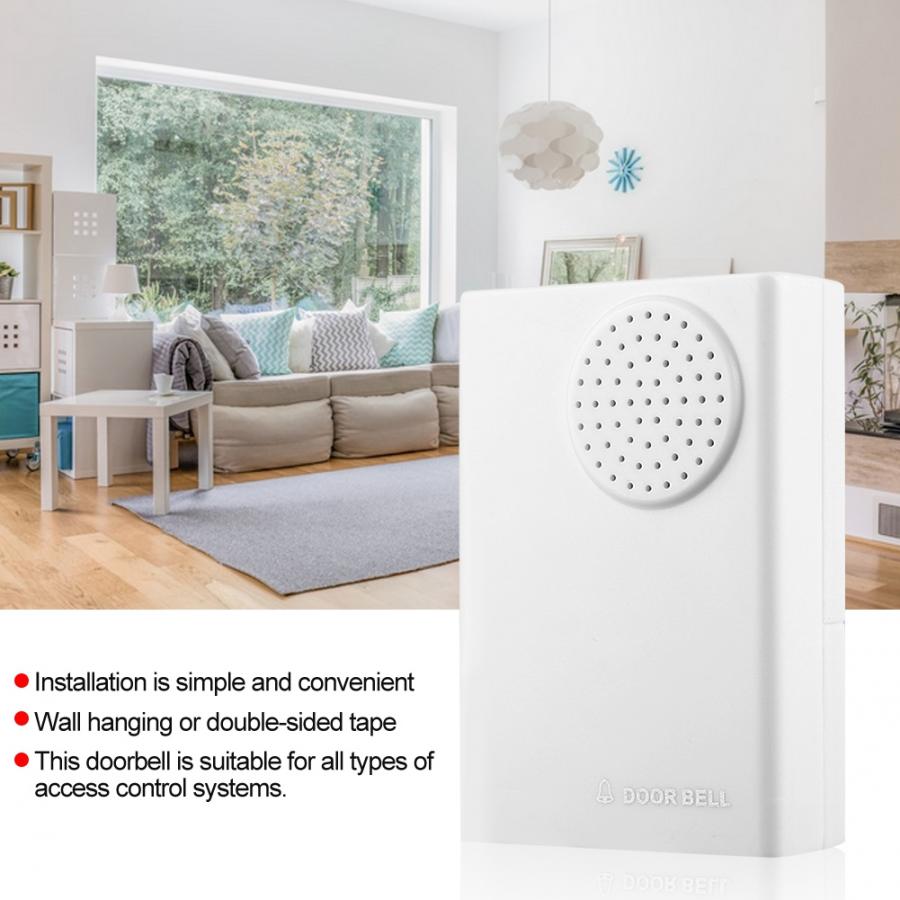 Carillon de sonnette filaire 12V blanc | Pour le bureau, sécurité, système de contrôle d'accès à domicile