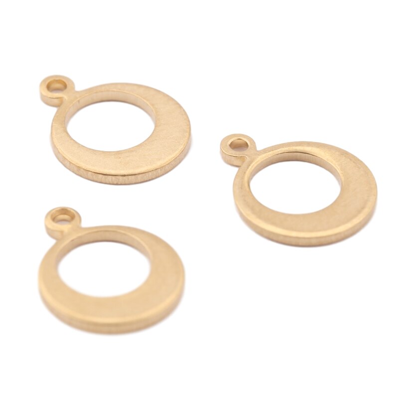 50 Stuks Ronde Holle Cirkel Oorbel Charmes Ruwe Messing Voor Oorbellen Diy Gehamerd Ronde Charms Hanger Voor Armband Ketting Maken
