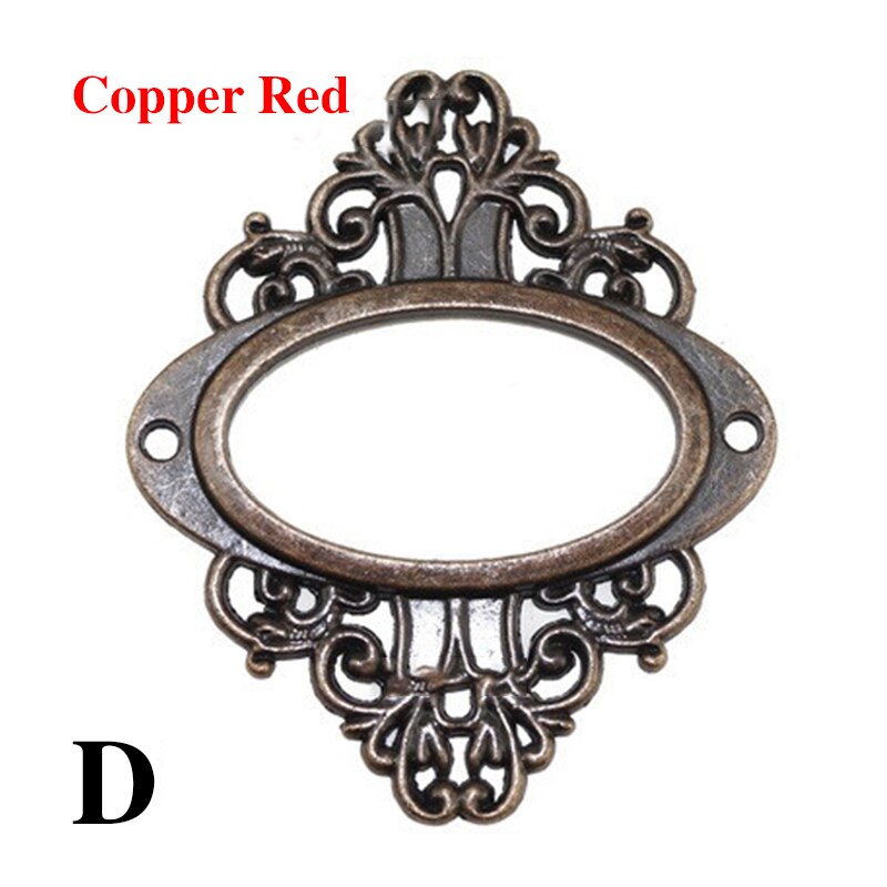 5pcs/Set Retro Furniture Cabinet Drawer Box Case Iron Metal Tag Label Pull Frame Handle File Name Card Holder: O