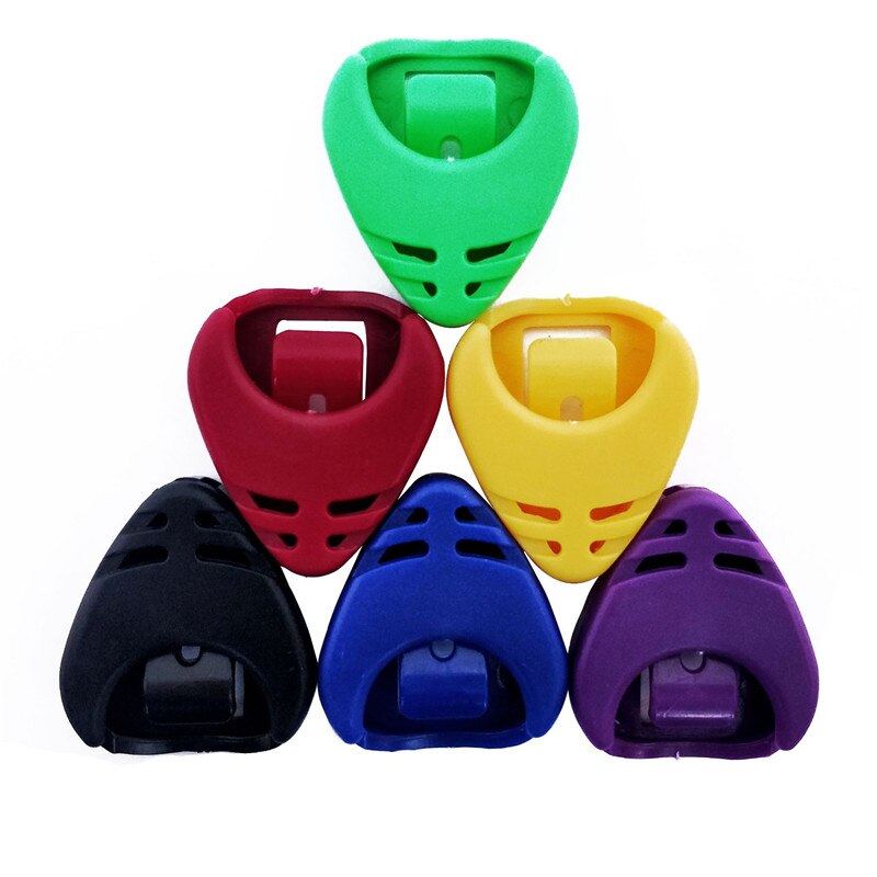 Abs caixa de picareta de guitarra pequena triângulo caixa de picareta durável titular língua bala design útil guitarra acessórios