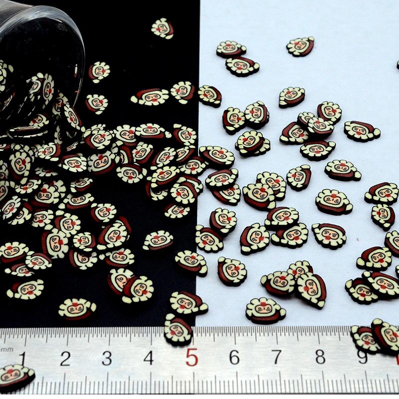 100 G/partij Polymeer Klei Kerst Santa Sprinkles Mooie Confetti Voor Ambachten Maken, Diy: 10mm 100g design2