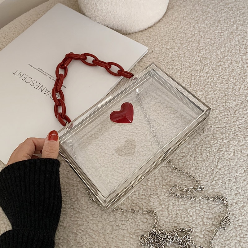 Transparente Kasten Platz crossbody-tasche Neue frauen Handtasche Kette Tote Schulter Bote Tasche: Ursprünglich Titel