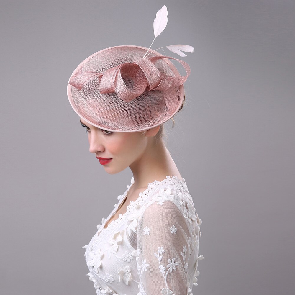 Chapeaux de mariée Vintage, filets de mariée, accessoires de mariage, cache-oiseaux rose pour mariage,