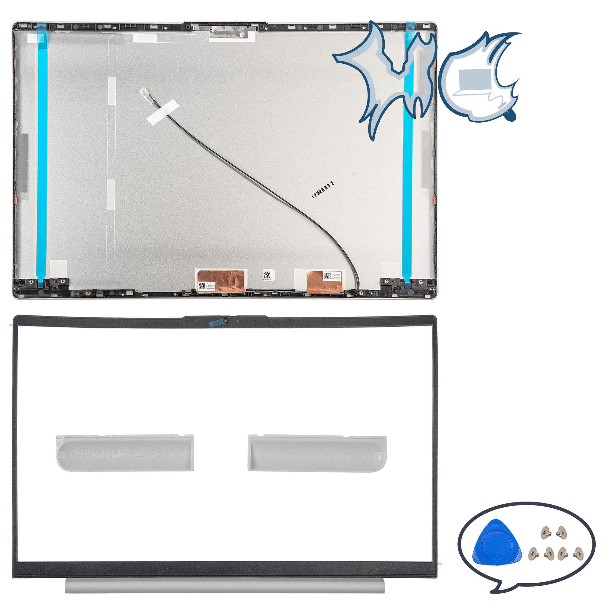 Case For Lenovo Ideapad 5 15IIL05 15ITL05 15ARE05 15ALC05 LCD Back Cover Screen Lid Front Bezel Hinges Palmrest Bottom Shell: SKY BLUE