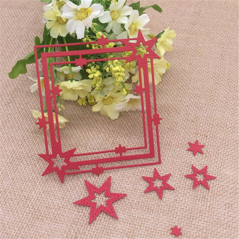 Vijf ster frame Carbon staal Metalen Stansen Sterft Stencil Scrapbooking Fotoalbum Kaart Papier Embossing Craft DIY Sterft Cut