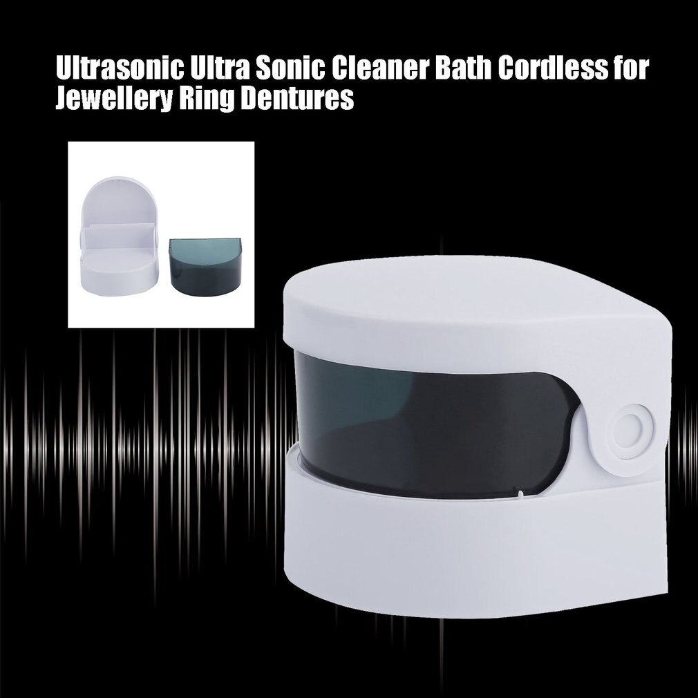 Mini Ultrasonic Ultra Sonic Cleaner Cordless for Jewellery Ring Dentures Cleaning and Personal Use