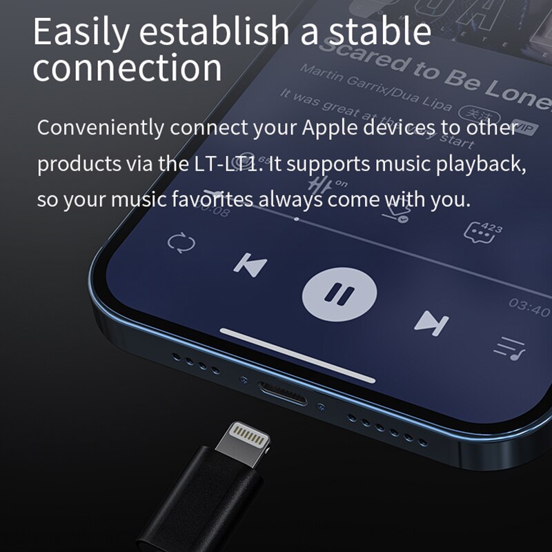 FiiO-Cable de datos LT-LT1 Lightning a tipo C, OTG, para dispositivos iOS, conexión USB, DAC, AMP, BTR5, BTR3K, Q3, Q5S, K9