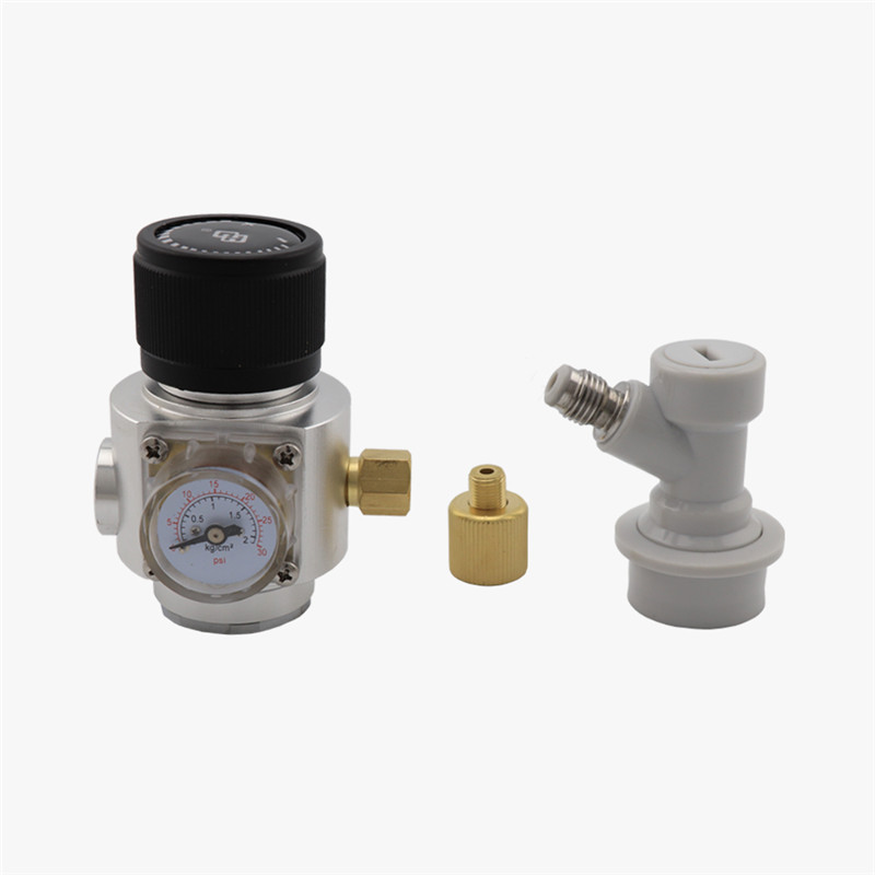 Beer Keg Charger CO2 Dispenser 0-30PSI Mini Gas Regulator Soda Adapter 3/8" to Tr21.4 Gas Ball Lock Disconnect for Homebrewing: type 2