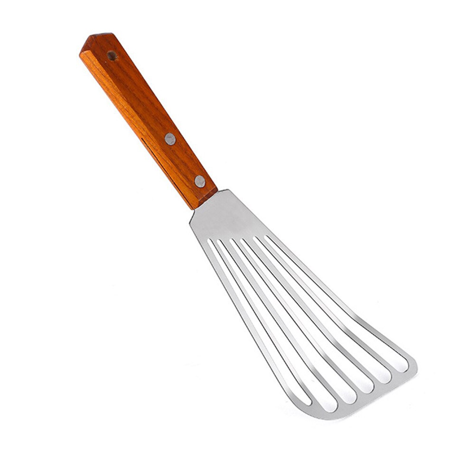 Kitchen Non-Slip Stainless Steel Frying Spatula Leaky Shovel Fish Slice Cookware Wood Non-Slip Rust-Proof Great For Everyday Use