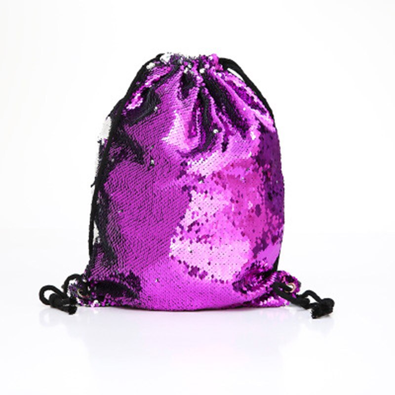 Sequin Drawstring Bags Reversible Sequin Backpack Glittering Shoulder Bags for Girls Women Girls Book Mochilas H66