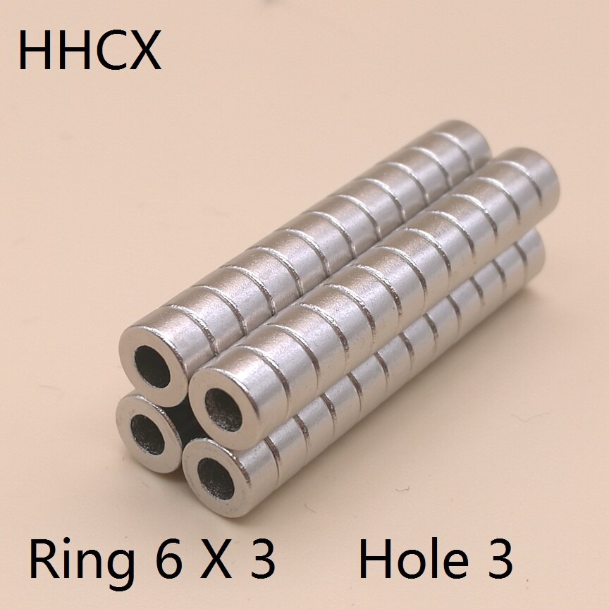 10 20 50 100PCS/LOT Ring Magnet 6*3 Hole 3 N35 Magnets 6x3 hole 3 MAGNET 6X3-3 for speaker