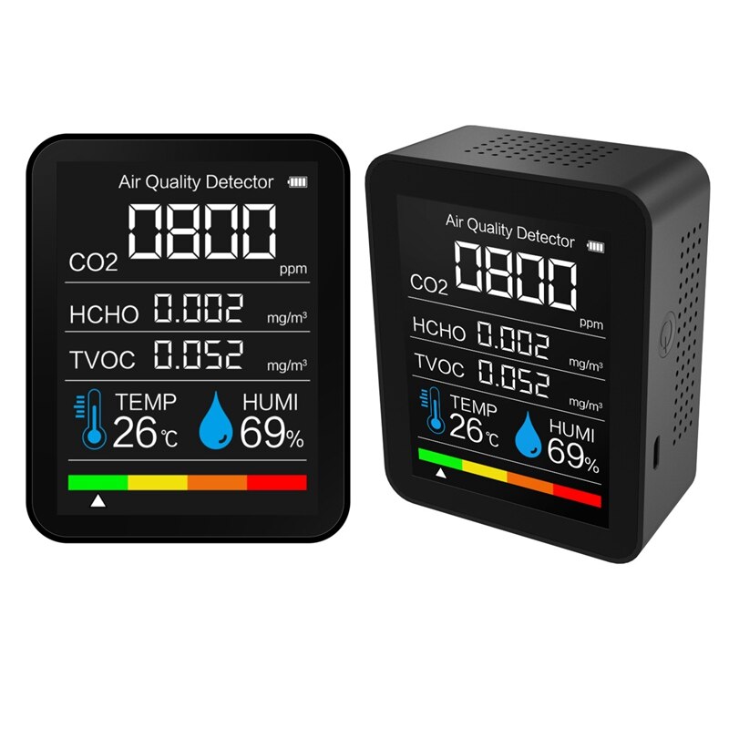 CO2 Detector Air Detector TVOC HCHO Detector Temperature And Humidity Tester Carbon Dioxide Monitor