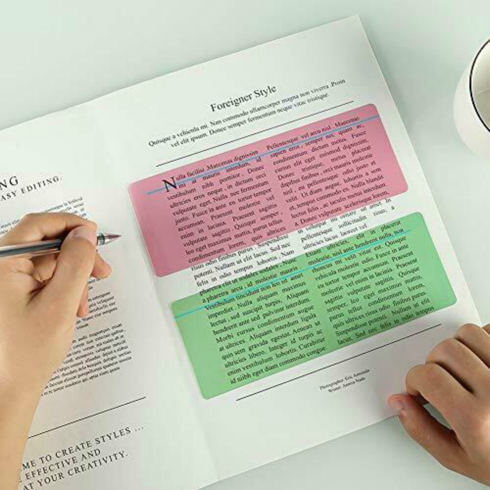 8 Pieces Reading Guide Strips Highlighter Colored Overlays Bookmark Read Strips for Student Teacher Dyslexia People