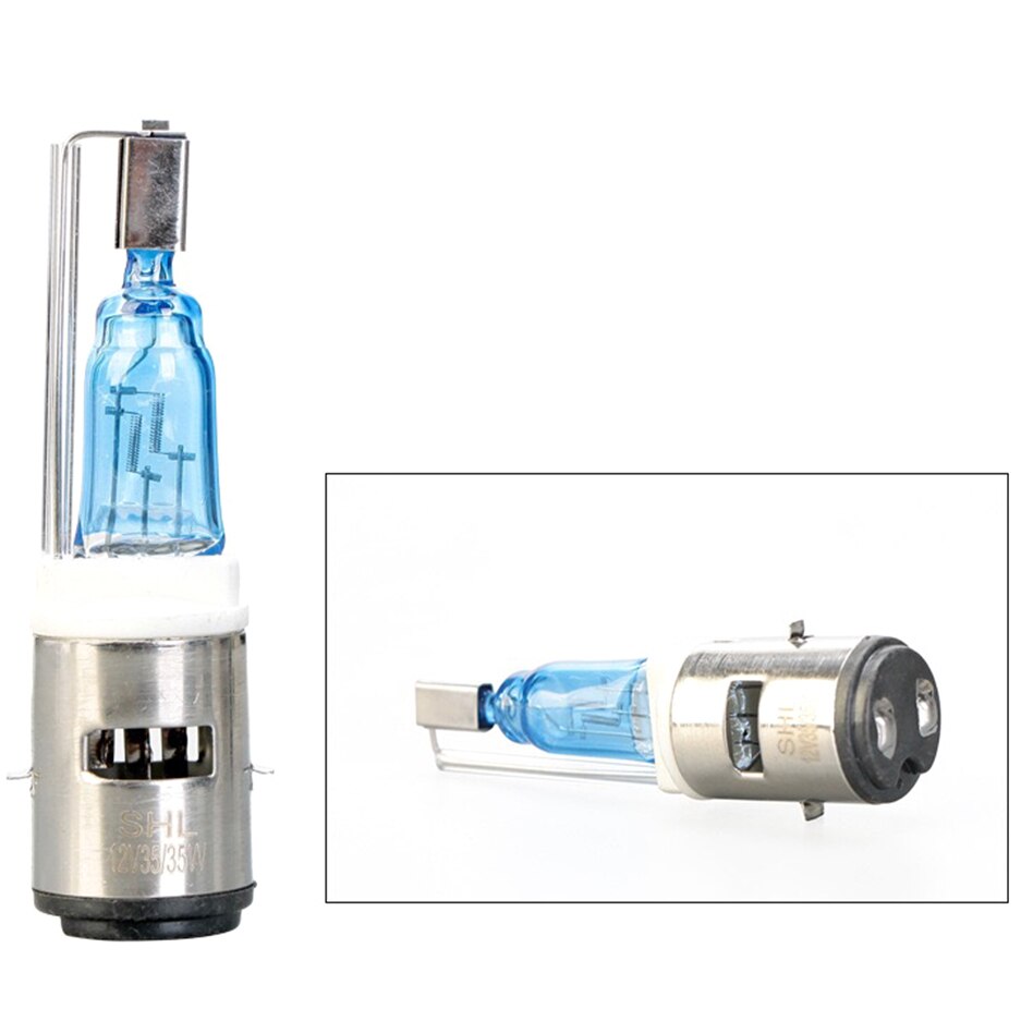 Motorcycle Headlight Bulb E-bike White Xenon Gas HID High Beam Moped Double Contactors Hyper 12V 35w Bike Headlight Lightings