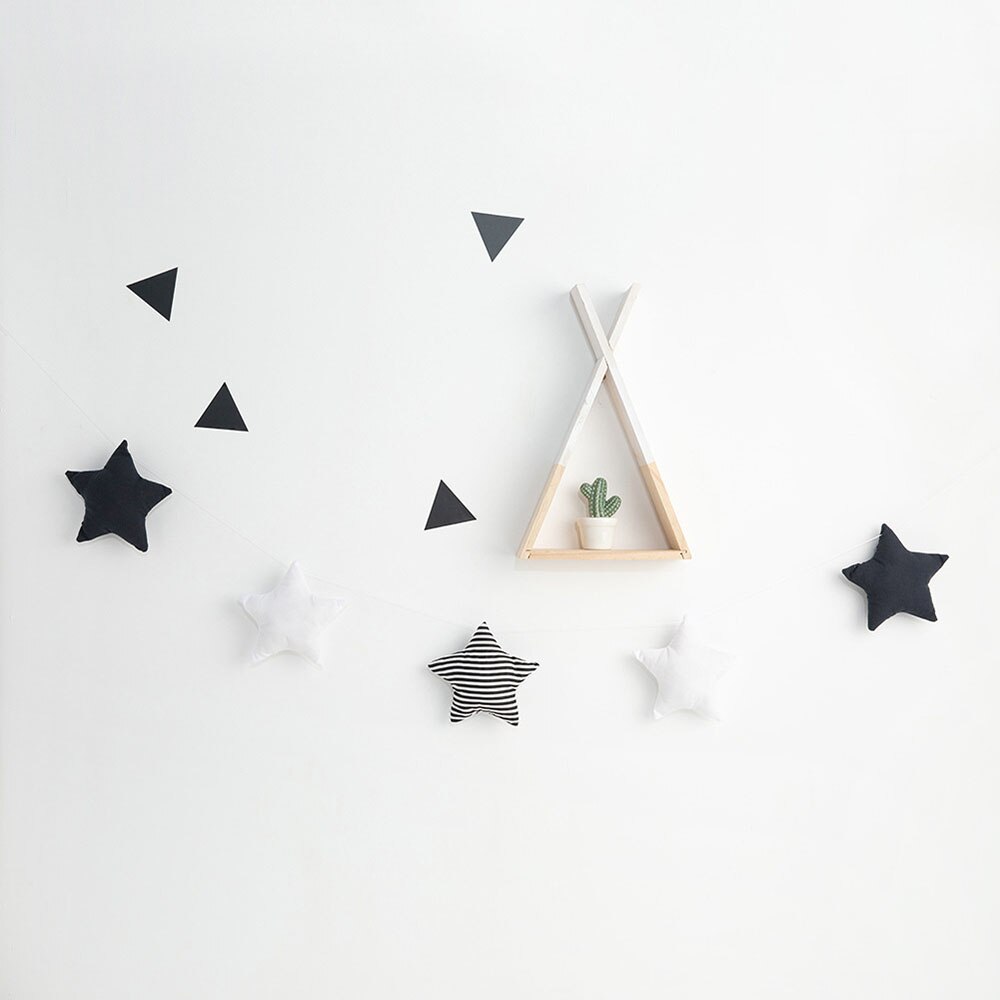 Decoração de berço do jardim de infância, para o quarto, cores listradas, estrelas, para pendurar na cama, fotografia, brinquedos de pendurar na parede