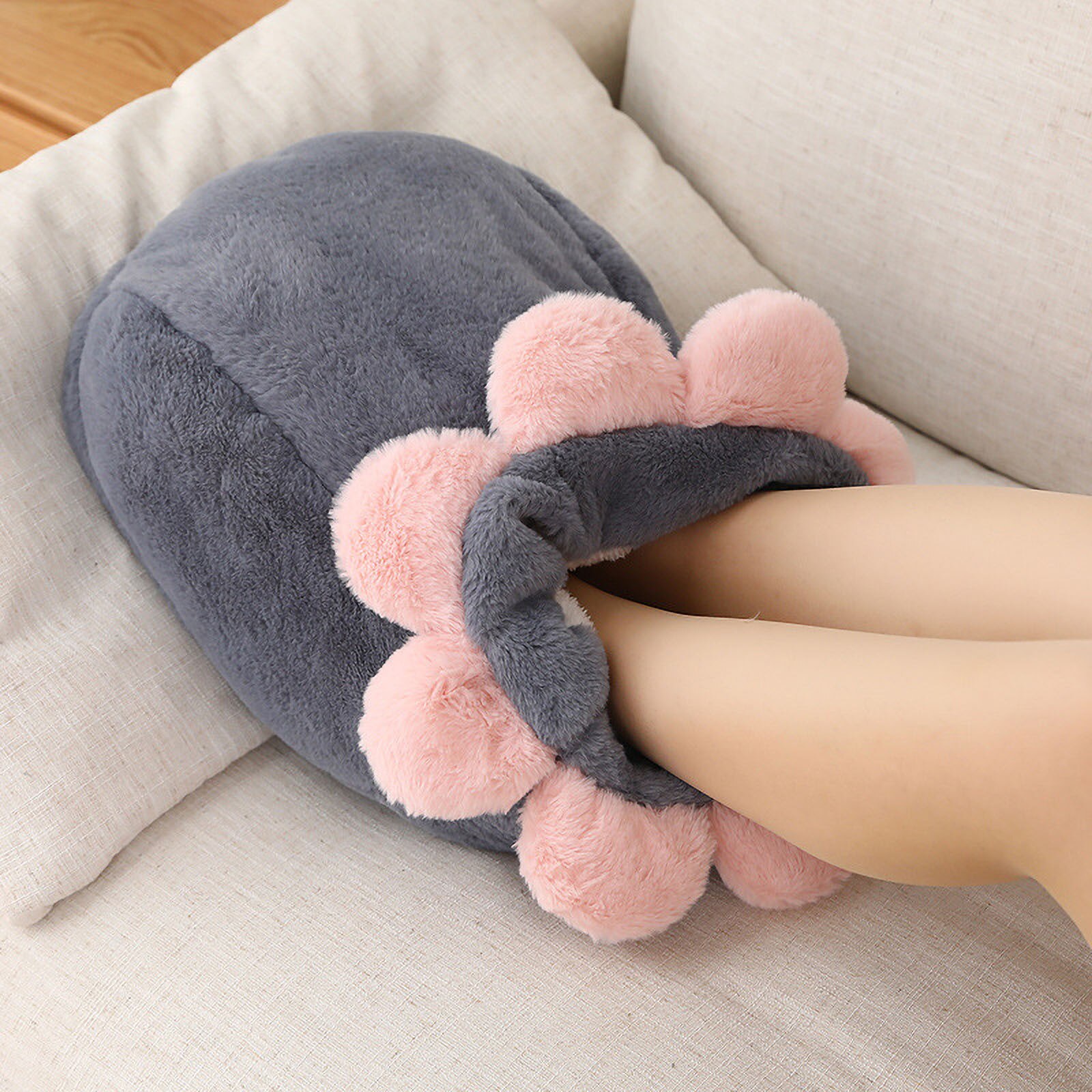 Pantofole scaldapiedi riscaldate a piede elettrico 220v scaldapiedi portatili con cuscino riscaldante elettrico cuscino peloso caldo per i piedi