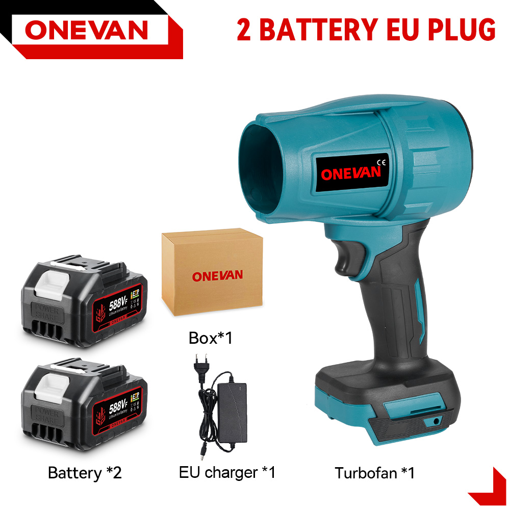ONEVAN – ventilateur à Jet Turbo sans balais 200 M/S, 2000W, souffleur d'air électrique portatif sans fil, outil de dépoussiérage et de neige pour batterie Makita 18V