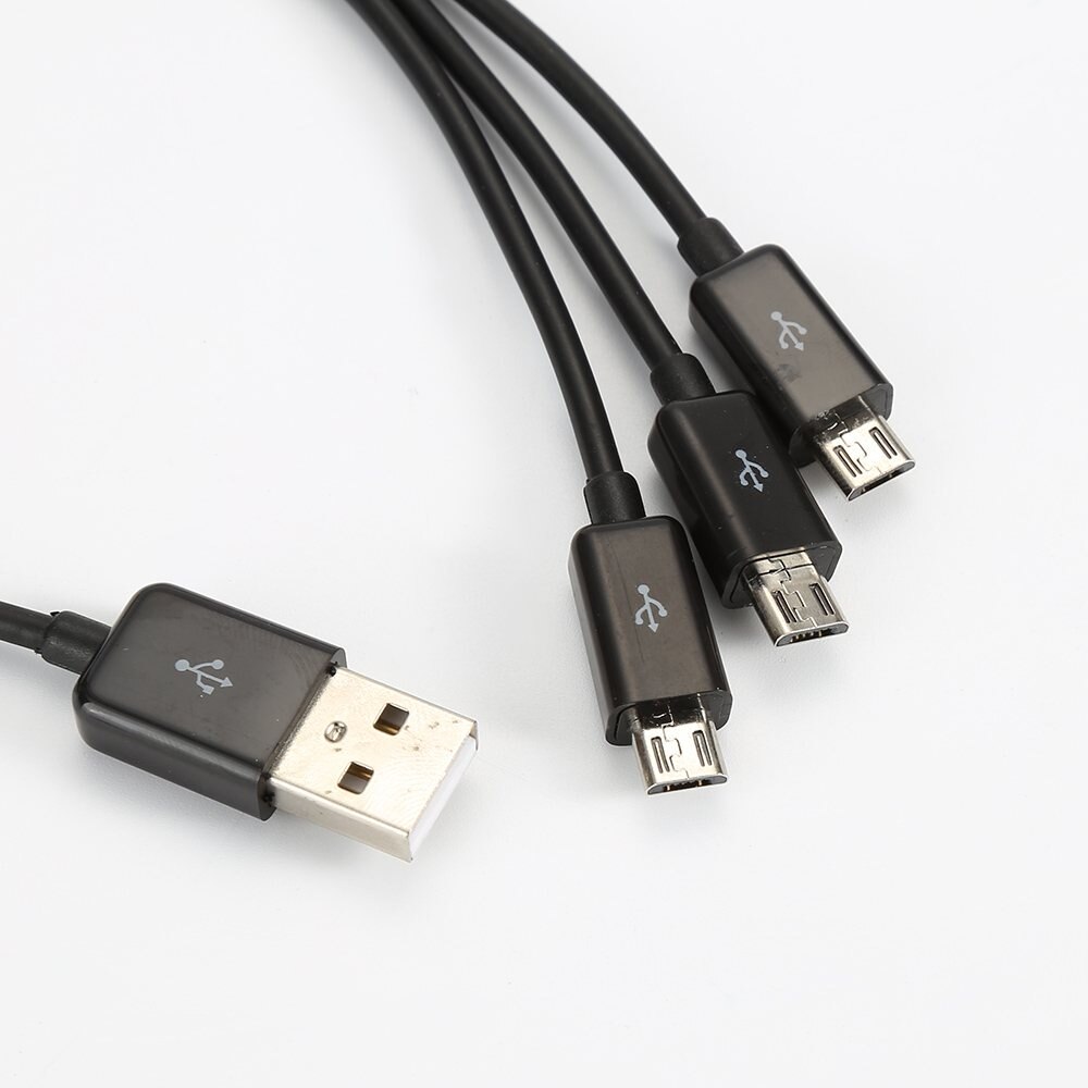 1 tot 3 Splitter USB Male naar 3 Micro USB Male Connector Opladen Data Sync Adapter Kabel Cord fuBG