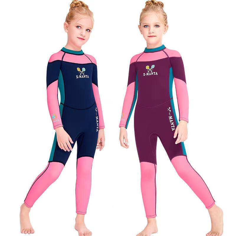 Neoprene 2.5mm Wetsuit For Girls Swimming Wetsuit Children Diving Suit Long Wetsuit Kids Surfing Suit For Child