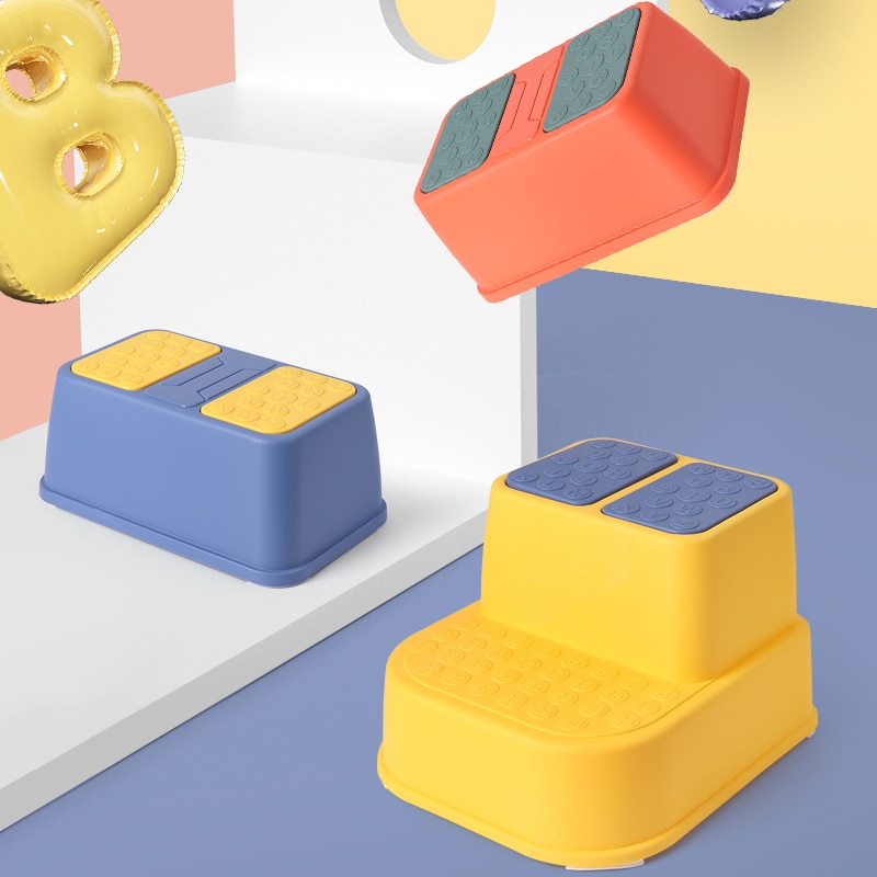 Dual Height Two Step Stool For Kids Toddler's Stool For Potty Training Baby Exercise Step Stools