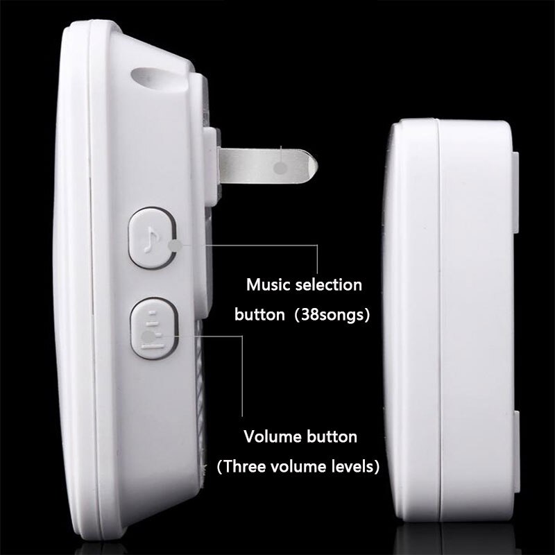 Wireless Door Bell Remote Button Plug in Receiver Doorbell Extra Long Range