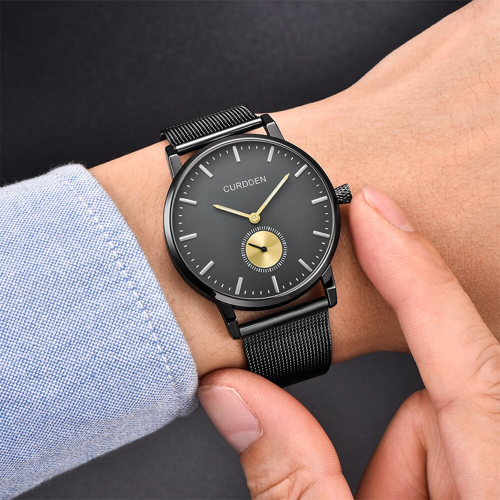 Brand CURDDEN Couple Watch Minimalist Casual Quartz Watch Men Women Waterproof Stainless Steel Relogio Masculino Marca
