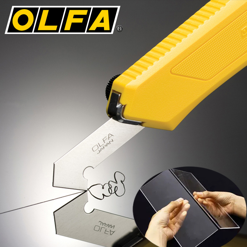 Japansk original olfa pc-l pleksiglass akryl plastplate spesialkniv, pc-s praktisk krokkniv, fritt uttrekkbart blad brukt til: abs-plater, plater, plastplater presisjonsskjæreverktøy