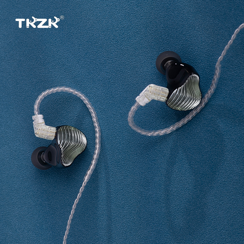 Tkzk wave 3.5mm in-ear-kopfhörer mit 1dd+1ba hybrid-treibern, harz-ohrhörer, bass-dj-headset, hifi-musik-iem mit versilbertem 2- pin-kabel