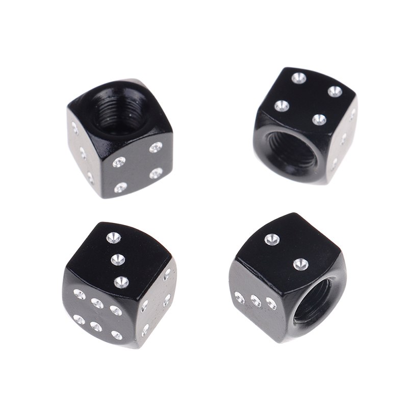 4 unids/lote tapones para vástago de válvula Universal dado neumático coche camión Auto tapa de vástago de válvula tapas llantas de rueda 12mmX12mmX12mm: Black