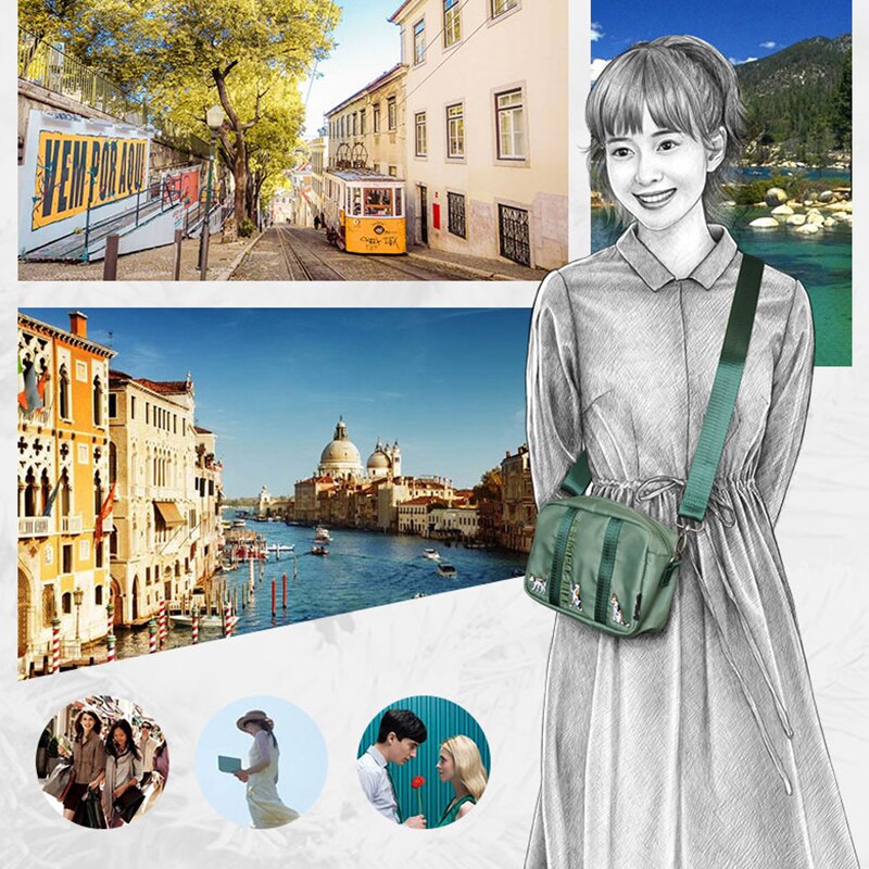 Blumenprinzessin damen-umhängetasche, kleine sommer-schultertasche aus Nylon, reise-Bote-tasche für Teenager-mädchen, bestickte handtasche