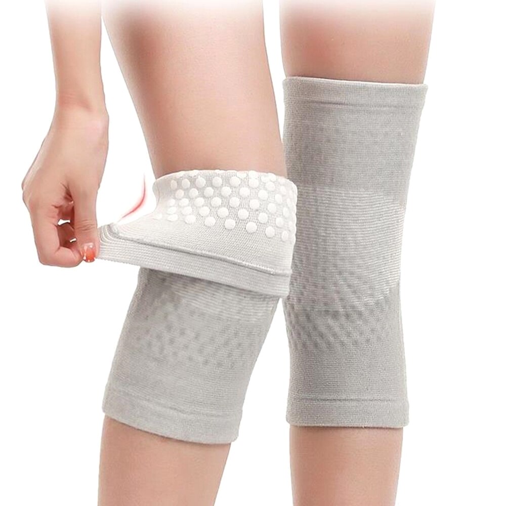 2 stk selvopvarmende støtte knæpude knæbøjle varm til gigt ledsmerter lindring skade genopretning bælte knæ massager benvarmer