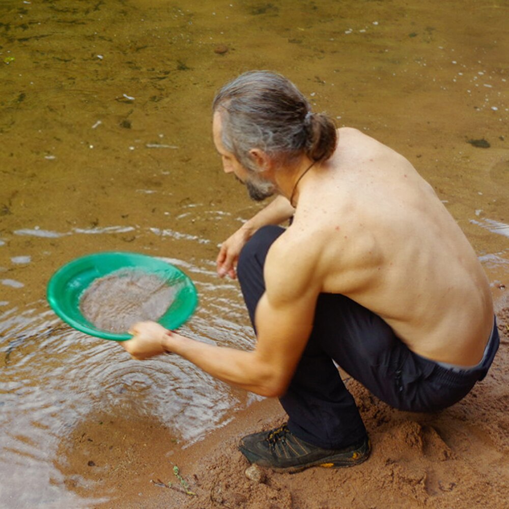Plastic Gold Pan Basin Nugget Mining Pan Gravity Trap Prospecting River Tool Wash Gold Panning Equipment Metal Detector Kit