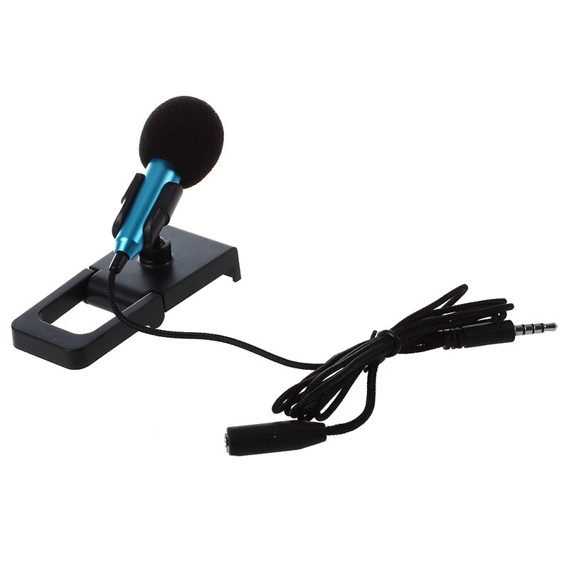 Mini håndmikrofon for stemmeopptak, nettchat på smarttelefon, bærbar pc eller nettbrett, med 3.5 mm mikrofonkabel og mikrofonstativ (