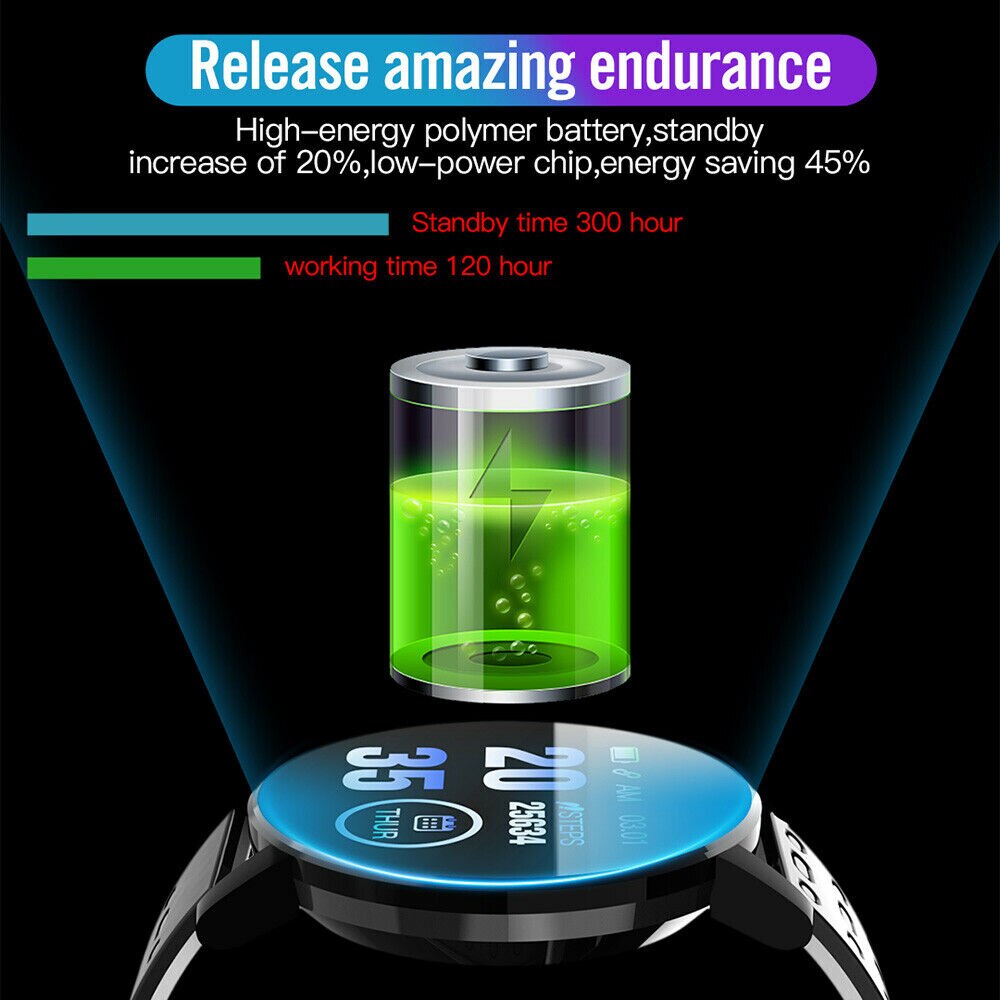 119 Plus 119 Plus Bluetooth Smart Horloge Gps Waterdichte Sim Camera Screen 3D Hartslagmeter Fitness Tracker Herinnering