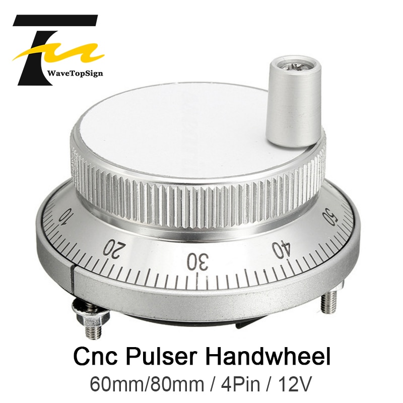 WaveTopSign CNC pulseur volant diamètre 60mm ou 80mm Voltgae impulsion 25 DC12V 4 broches CNC Machine manuel impulsion codeur générateur