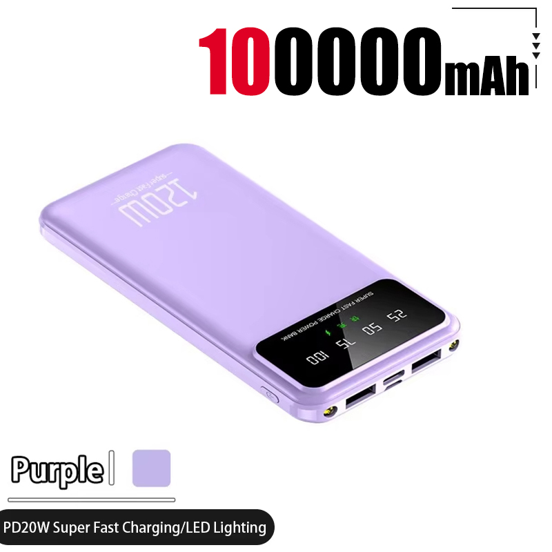 100000- mah-powerbank mit 120w schnellladefunktionen, hoher kapazität, externer akku für mobiltelefone, praktisch-zubehör: Orange