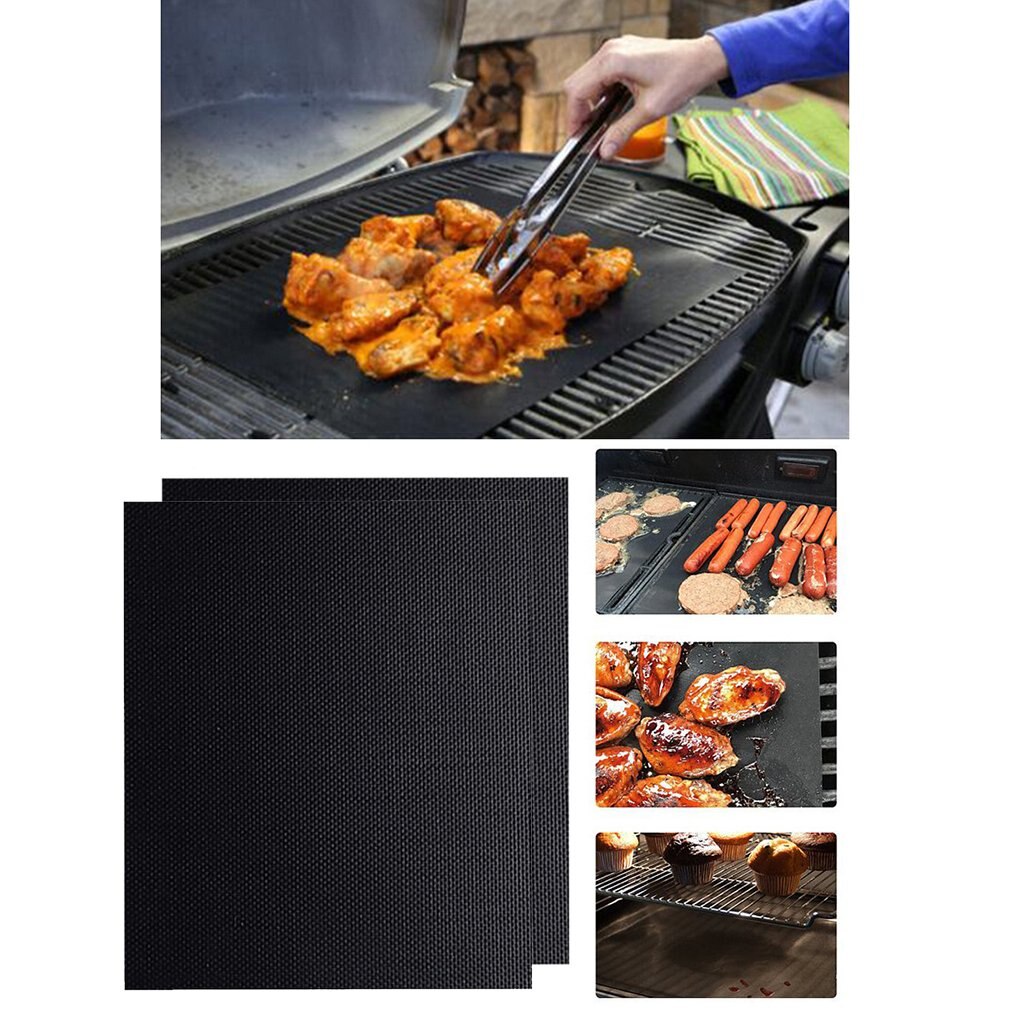Bbq Grill Mat Non-stick Grill Matten Bakken Mat Herbruikbare Outdoor Bbq Mat Glasvezel Hittebestendig Barbecue mat