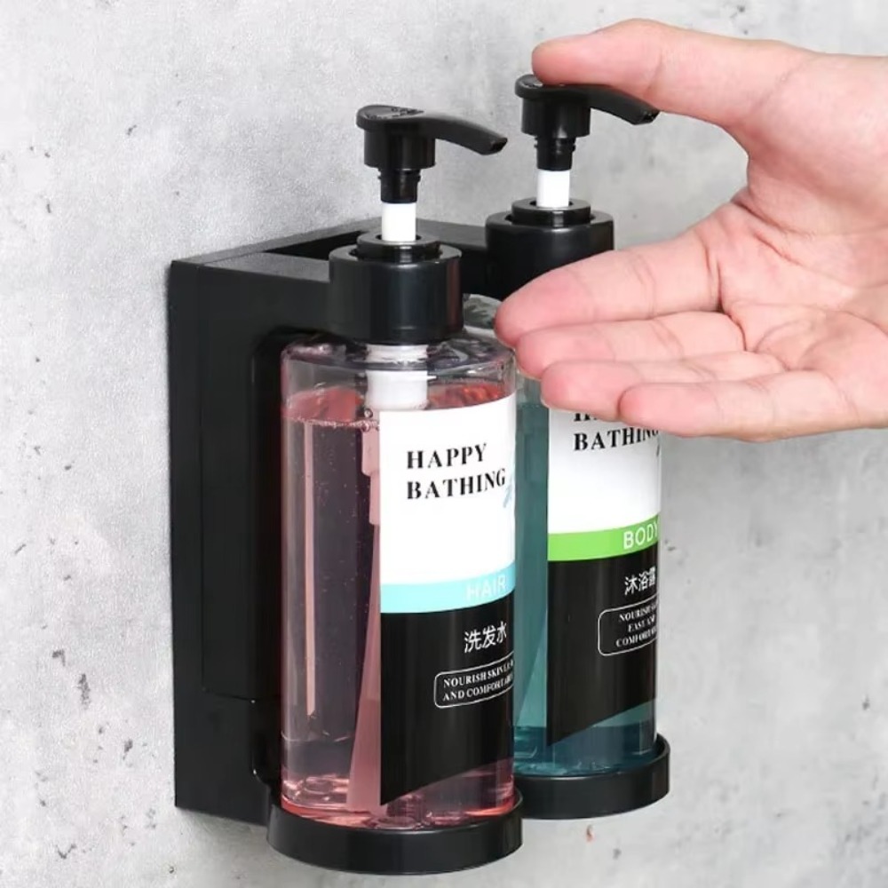 300ML Shampoo Bodywash Dispenser Bottles Wall-mounted Amber Empty Shampoo Bottles with Pumps Large Capacity Shower Bottles