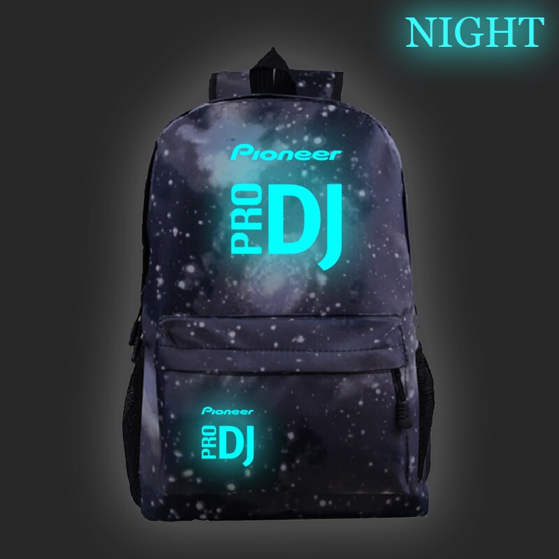 Pioneer Pro Dj Luminous School Rucksack Men Women Boys Girls School Bag Pattern Laptop Backpack Mochila: 14