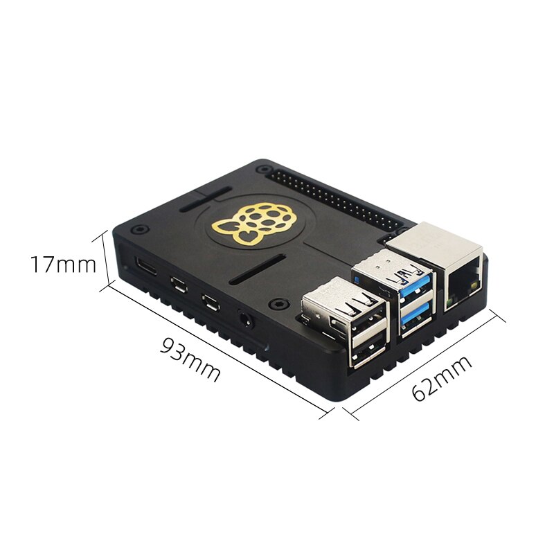 Raspberry Pi 4B Aluminum Alloy Case Ultra-thin CNC Metal Shell Passive Cooling Enclosure + 3.5 LCD for Raspberry Pi 4 Model B