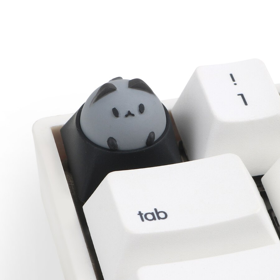 Keycap Hammer Bubble Cat Artisan, Compatible con interruptores Cherry MX, negro, amarillo, verde, azul, rojo, rosa, para teclados mecánicos: black gray