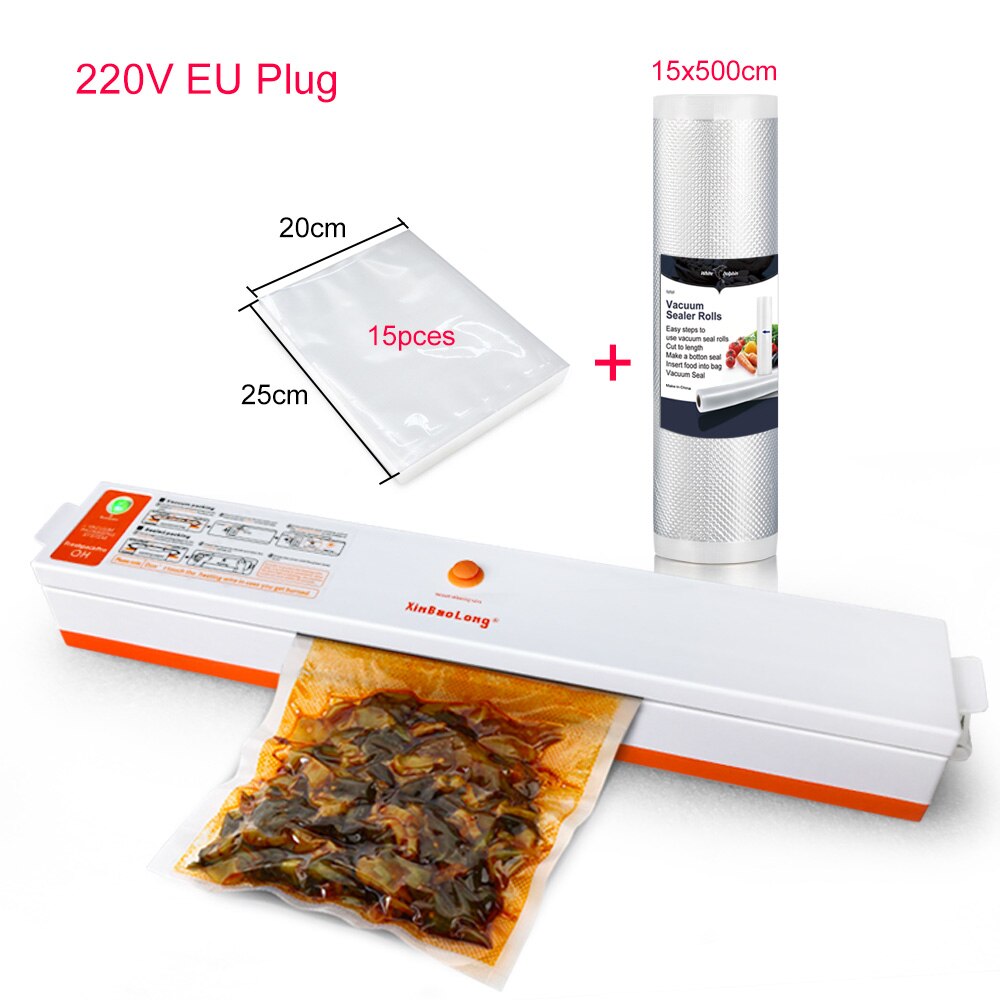 Home Food Packaging Machine Vacuum Sealer 220V 110V Sealing Fresh Film Sealer Vacuum Packer Mini China Vacuum Sealer Rolls Bags: 220V EU with Bags O