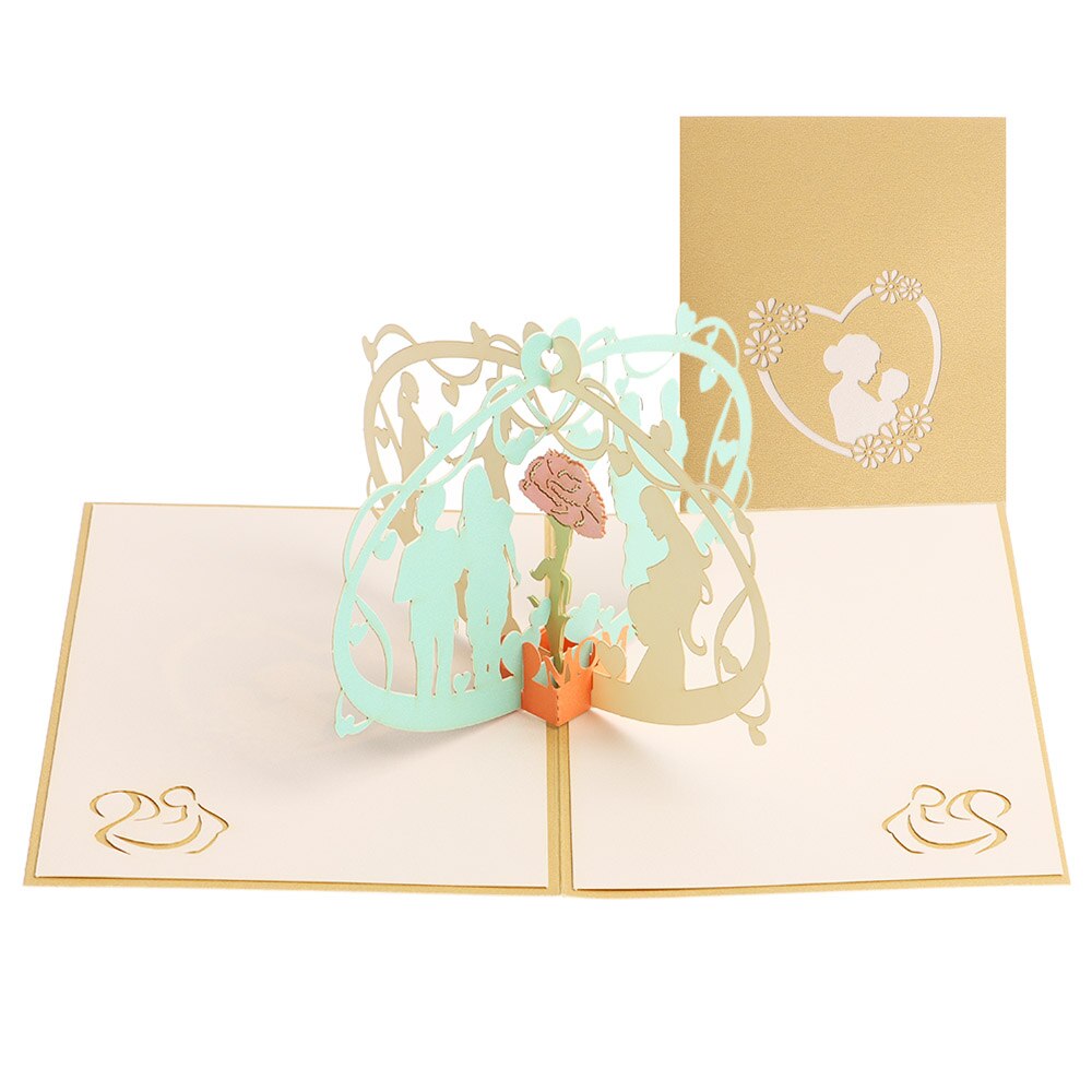 1PC 3D Flower Pop-Up Greeting Card Flora for Birthday Mother Father's Day Graduation Wedding Anniversary Blessing Supplies
