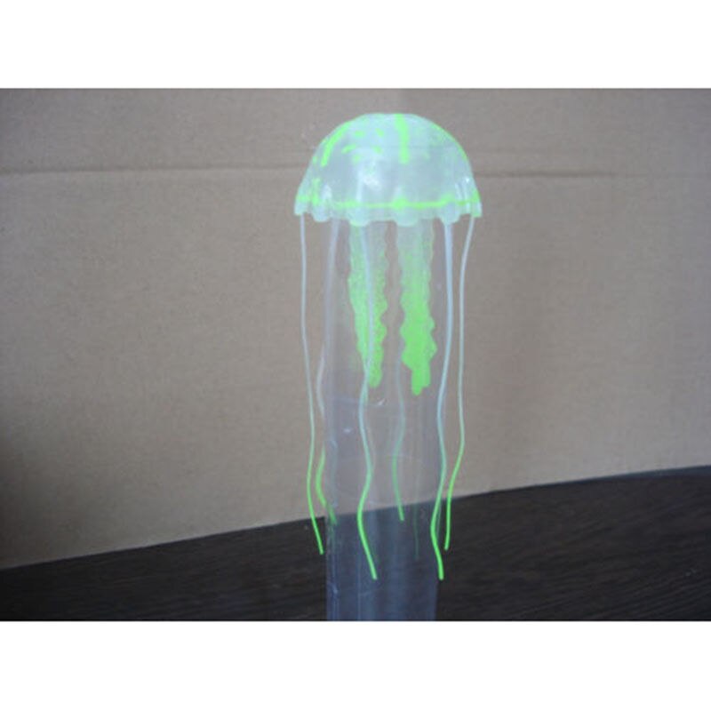 Rigtige akuarier! 5.5 "glødende effekt kunstige vandmænd til akvariefisk krukke tank ornament ornament svømme dekoration på: Grøn