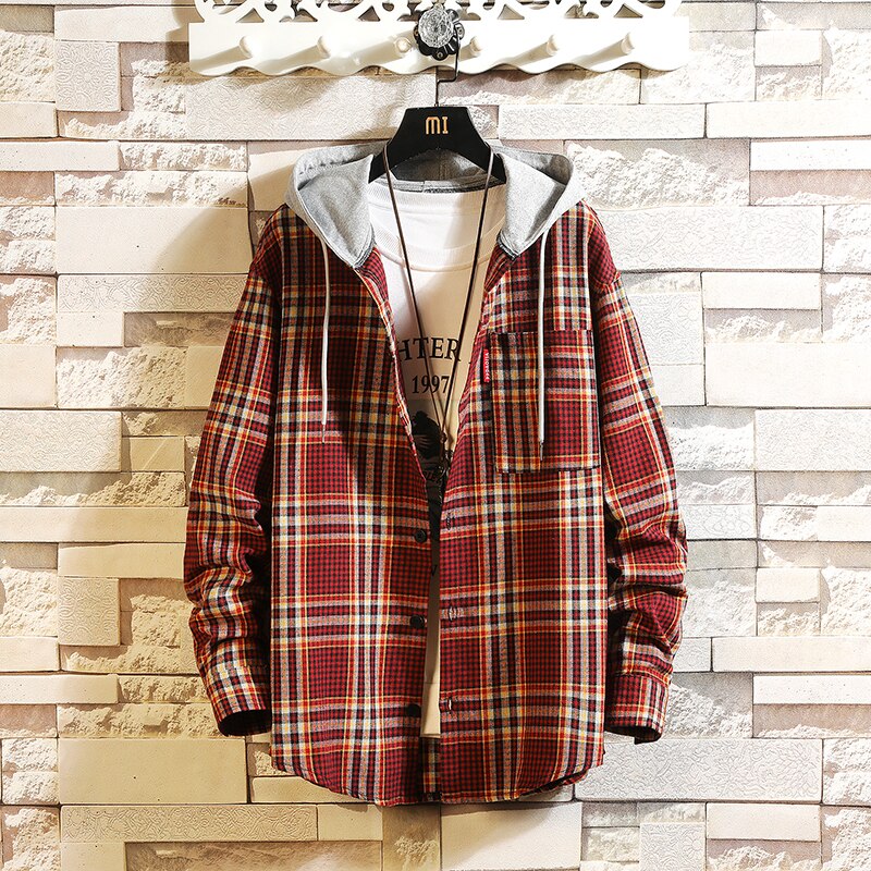 Cárdigan Informele De Estilo Coreano Para Primavera Yotoño,Sudadera Punk Een Cuadros, Ropa Iformal Estilo Hip Hop,: red plaid / M FOR 160 CM 60KG