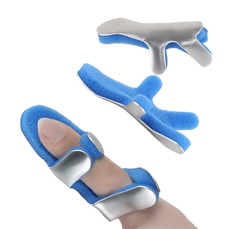S-M-L Sponge Finger Fixing Splint Adjustable Finger Plasticity Protective Sleeve Breathable Finger Rehabilitation Sleeve Blue