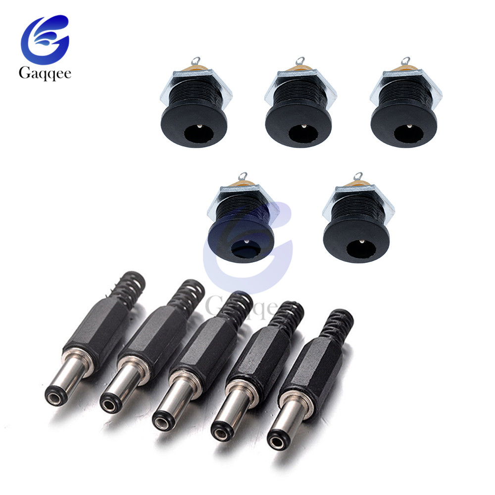 10Stck DC Energie Stecker Stift Buchse Stecker Buchse + Stecker Jack Tafel montieren-anschluss 5,5mm 2,1mm stecker Adapter 2 Terminal Arten